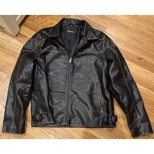 Nwot Mens Fahsyee Faux Leather Brown Distressed Jacket Large